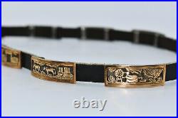 Tillie Jon Navajo 14 K Yellow Gold & Sterling Silver Storyteller Hat Band