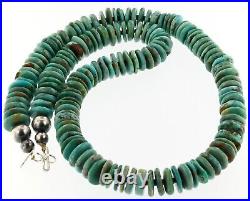 Traditional Navajo Handmade Quality Kingman Turquoise Sterling Silver Necklace