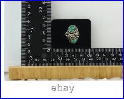 Traditional Navajo Ring Sterling Silver Turquoise Signed Tom Willeto Size 7.25