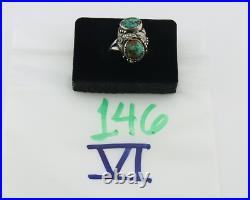 Traditional Navajo Ring Sterling Silver Turquoise Signed Tom Willeto Size 7.25