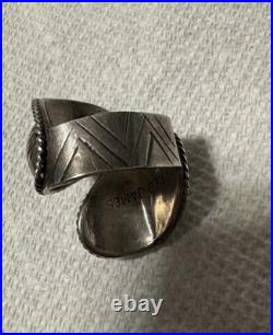 Turquoise And Sterling Silver Native American Fred James Bypass Ring