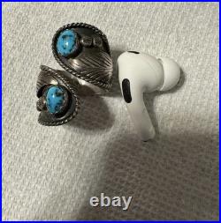Turquoise And Sterling Silver Native American Fred James Bypass Ring