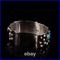 Turquoise Cuff bracelet Large Native American Heavy Sterling Navajo Mens