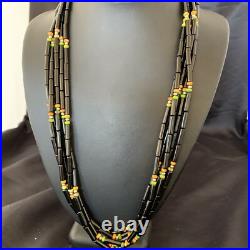 Turquoise Onyx & Spiny Oyster Navajo Sterling Silver Necklace 10922