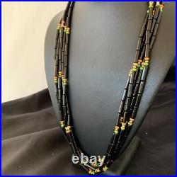 Turquoise Onyx & Spiny Oyster Navajo Sterling Silver Necklace 10922