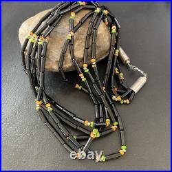 Turquoise Onyx & Spiny Oyster Navajo Sterling Silver Necklace 10922