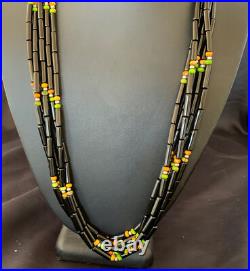 Turquoise Onyx & Spiny Oyster Navajo Sterling Silver Necklace 10922