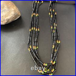Turquoise Onyx & Spiny Oyster Navajo Sterling Silver Necklace 10922