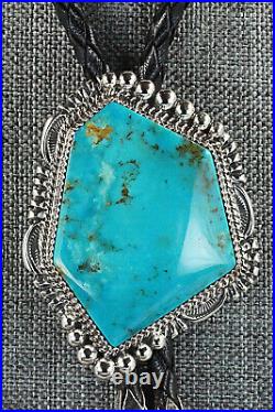 Turquoise & Sterling Silver Bolo Tie Loren Thomas Begay