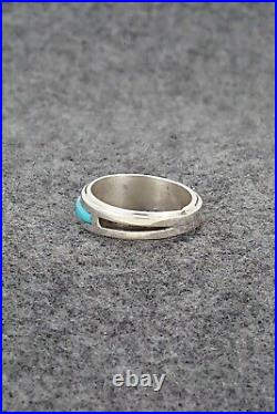 Turquoise & Sterling Silver Inlay Ring Wilbert Muskett Jr. Size 6