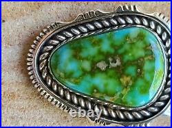 Turquoise & Sterling Silver Pendant ARTIE YELLOWHORSE 1-3/8 L