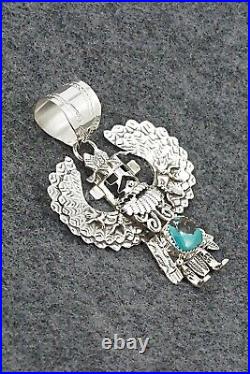 Turquoise & Sterling Silver Pendant Alanzo Mariano