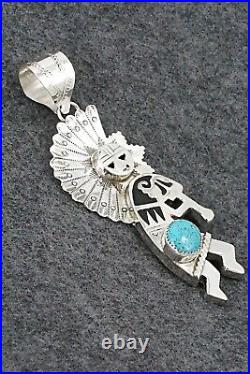 Turquoise & Sterling Silver Pendant Alanzo Mariano