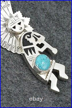 Turquoise & Sterling Silver Pendant Alanzo Mariano