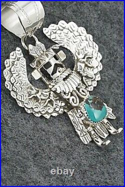 Turquoise & Sterling Silver Pendant Alanzo Mariano