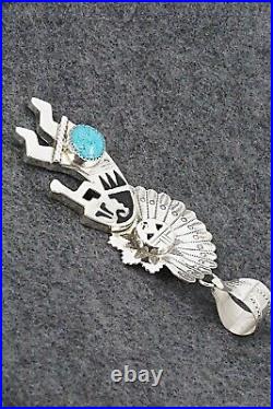 Turquoise & Sterling Silver Pendant Alanzo Mariano