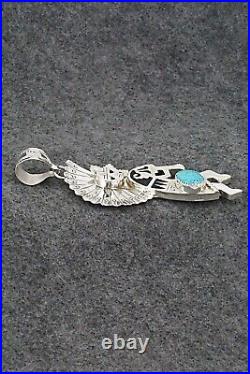 Turquoise & Sterling Silver Pendant Alanzo Mariano