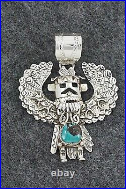 Turquoise & Sterling Silver Pendant Alanzo Mariano