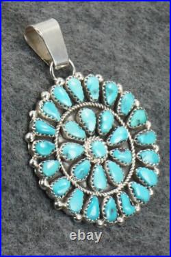 Turquoise & Sterling Silver Pendant Eunise Wilson