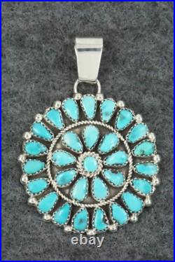 Turquoise & Sterling Silver Pendant Eunise Wilson