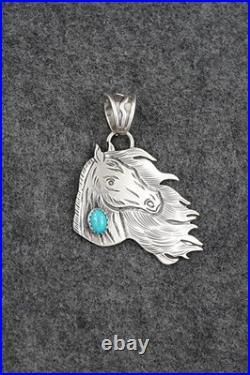 Turquoise & Sterling Silver Pendant Jeremy Delgarito