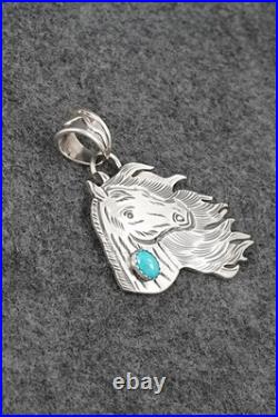 Turquoise & Sterling Silver Pendant Jeremy Delgarito