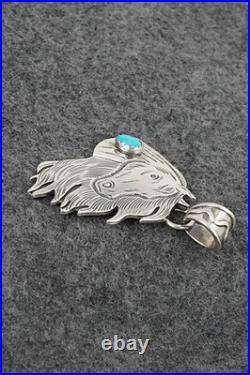 Turquoise & Sterling Silver Pendant Jeremy Delgarito