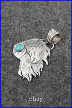 Turquoise & Sterling Silver Pendant Jeremy Delgarito