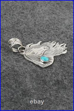 Turquoise & Sterling Silver Pendant Jeremy Delgarito