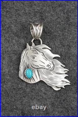 Turquoise & Sterling Silver Pendant Jeremy Delgarito