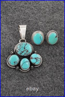 Turquoise & Sterling Silver Pendant and Earrings Set Darrin Livingston