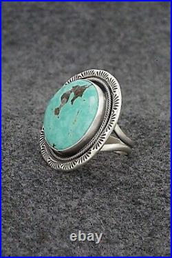 Turquoise & Sterling Silver Ring Jameson Garcia Size 7 Adj