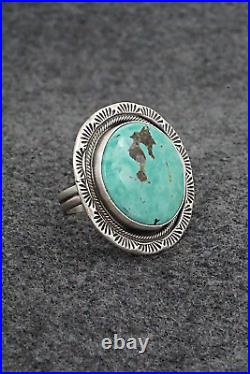 Turquoise & Sterling Silver Ring Jameson Garcia Size 7 Adj