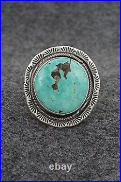 Turquoise & Sterling Silver Ring Jameson Garcia Size 7 Adj