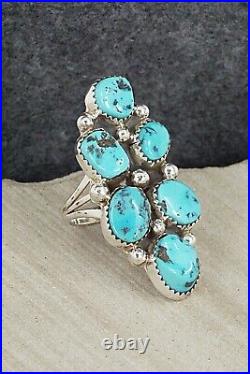 Turquoise Sterling Silver Ring Roberta Begay Size 7.5