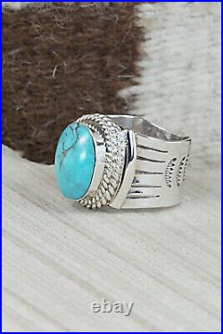 Turquoise and Sterling Silver Ring Bucky Belin Size 12