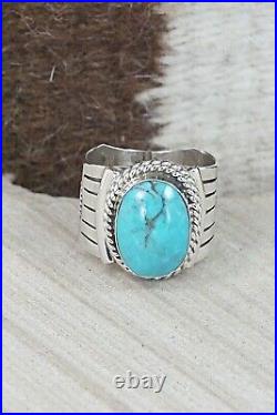 Turquoise and Sterling Silver Ring Bucky Belin Size 12