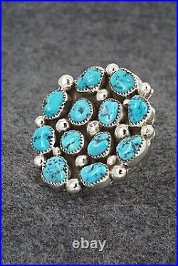 Turquoise and Sterling Silver Ring Darlene Begay Size 9.5