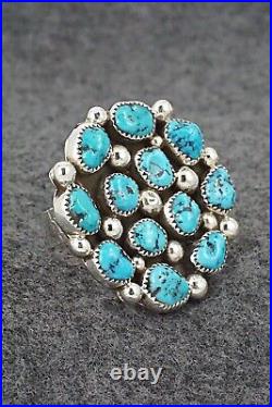 Turquoise and Sterling Silver Ring Darlene Begay Size 9.5