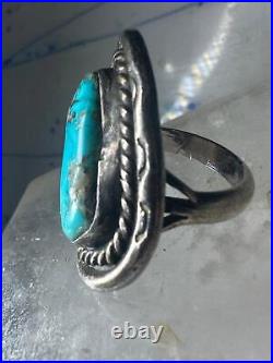 Turquoise ring Navajo Size 6.75 Sterling Silver women
