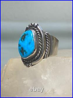 Turquoise ring Navajo sterling silver women men