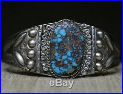 Uita 6 Native American Navajo Turquoise Sterling Silver Cuff Bracelet