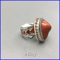 Unique, Coral Ring by VERNON HASKIE Award Winning Artist! Size is 8-3/4