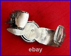 Unique Unusual Navajo Mickey Mouse Southwest Sterling Cuff Watch Band Vintage