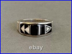 Unused Navajo Sterling Silver Stone Inlay Ring Signed Rick Tolino Size 10 1/4
