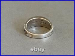 Unused Navajo Sterling Silver Stone Inlay Ring Signed Rick Tolino Size 10 1/4