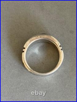 Unused Navajo Sterling Silver Stone Inlay Ring Signed Rick Tolino Size 10 1/4