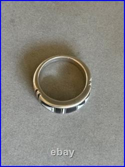 Unused Navajo Sterling Silver Stone Inlay Ring Signed Rick Tolino Size 10.5
