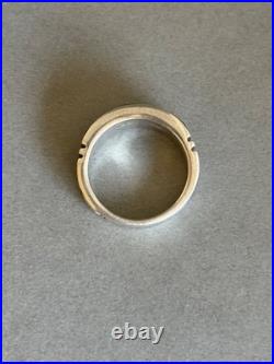 Unused Navajo Sterling Silver Stone Inlay Ring Signed Rick Tolino Size 10.5