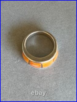 Unused Navajo Sterling Silver and Spiny Oyster Ring Size 6